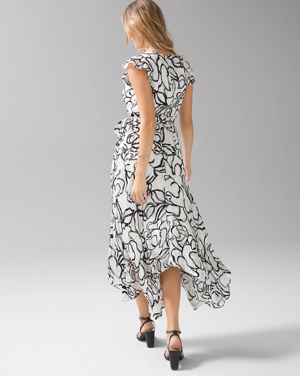 Short Sleeve Surplice Wrap Midi Dress