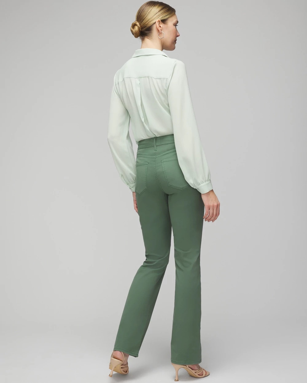 High-Rise Pret Front Seamed Bootcut Pants