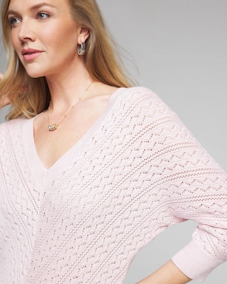 Outlet WHBM 3/4 Sleeve V-Neck Dolman Pullover click to view larger image.