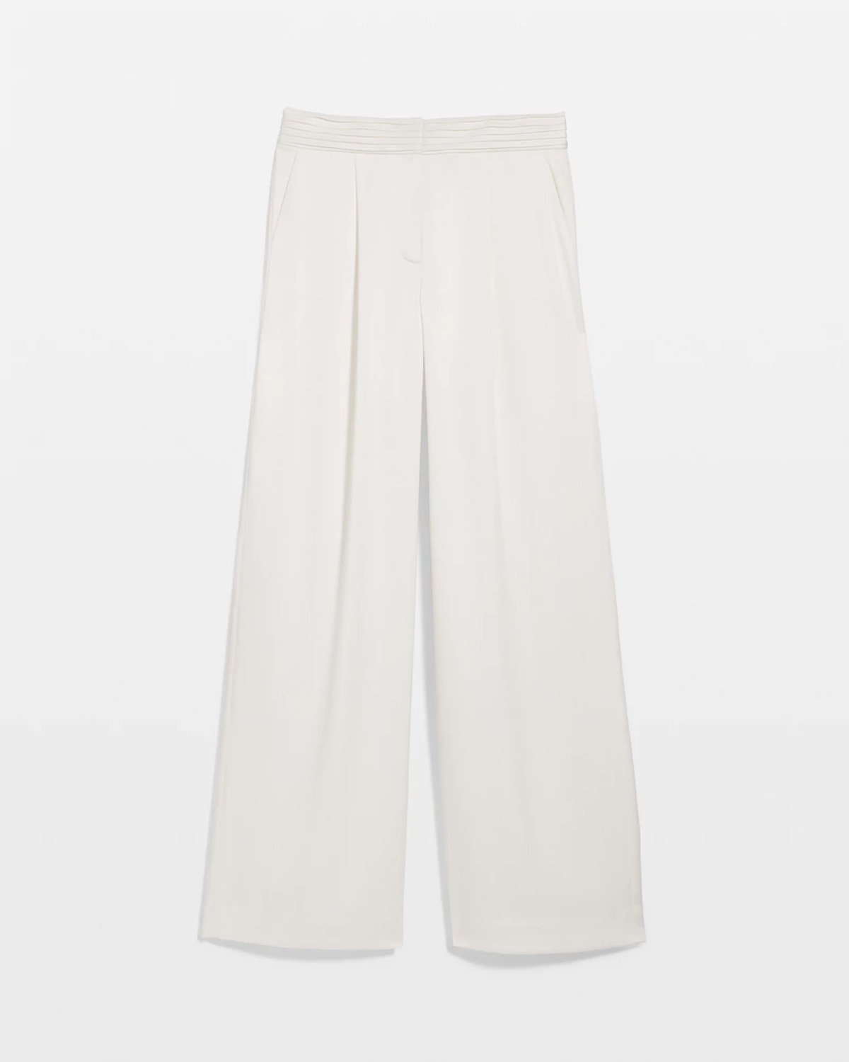 White House Black Market Satin Ultra Wide Leg Pants In White