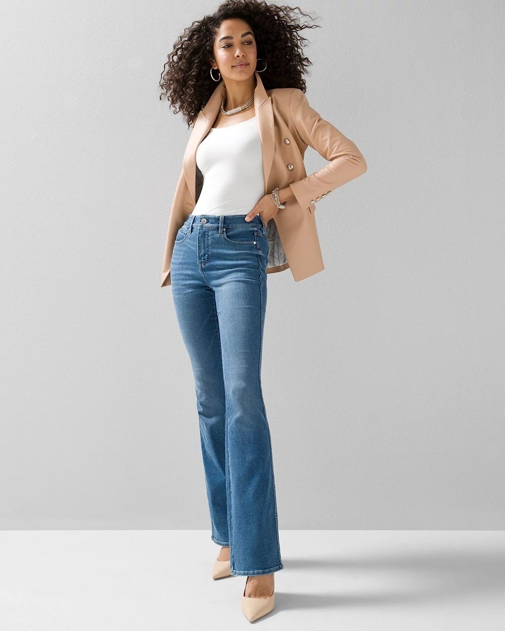Petite High-Rise Everyday Soft Denim™ Skinny Flare Jeans