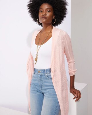 Outlet WHBM 3/4-Sleeve Airy Cascade Cardi