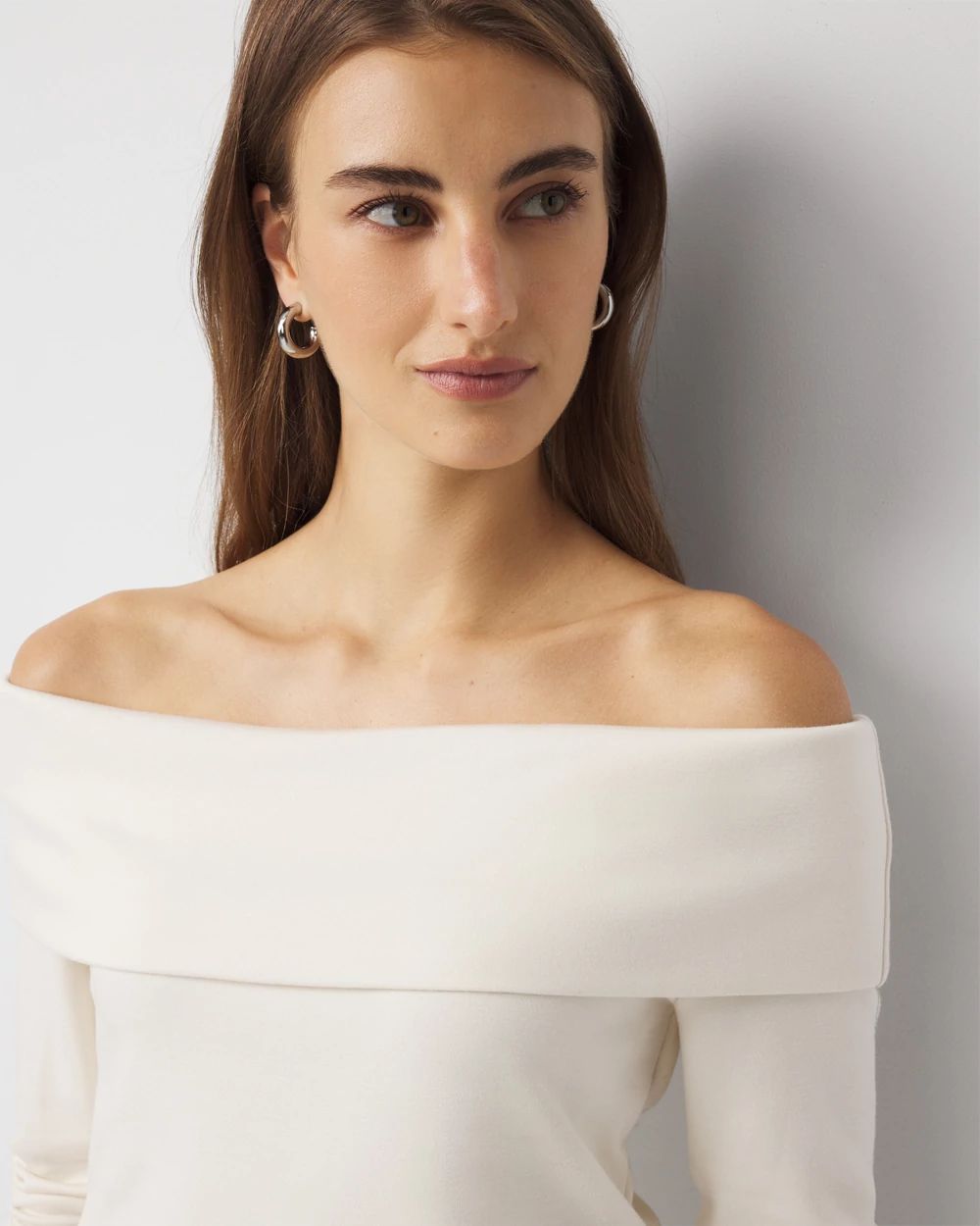 Petite Off-The-Shoulder Fold-Over Jumpsuit