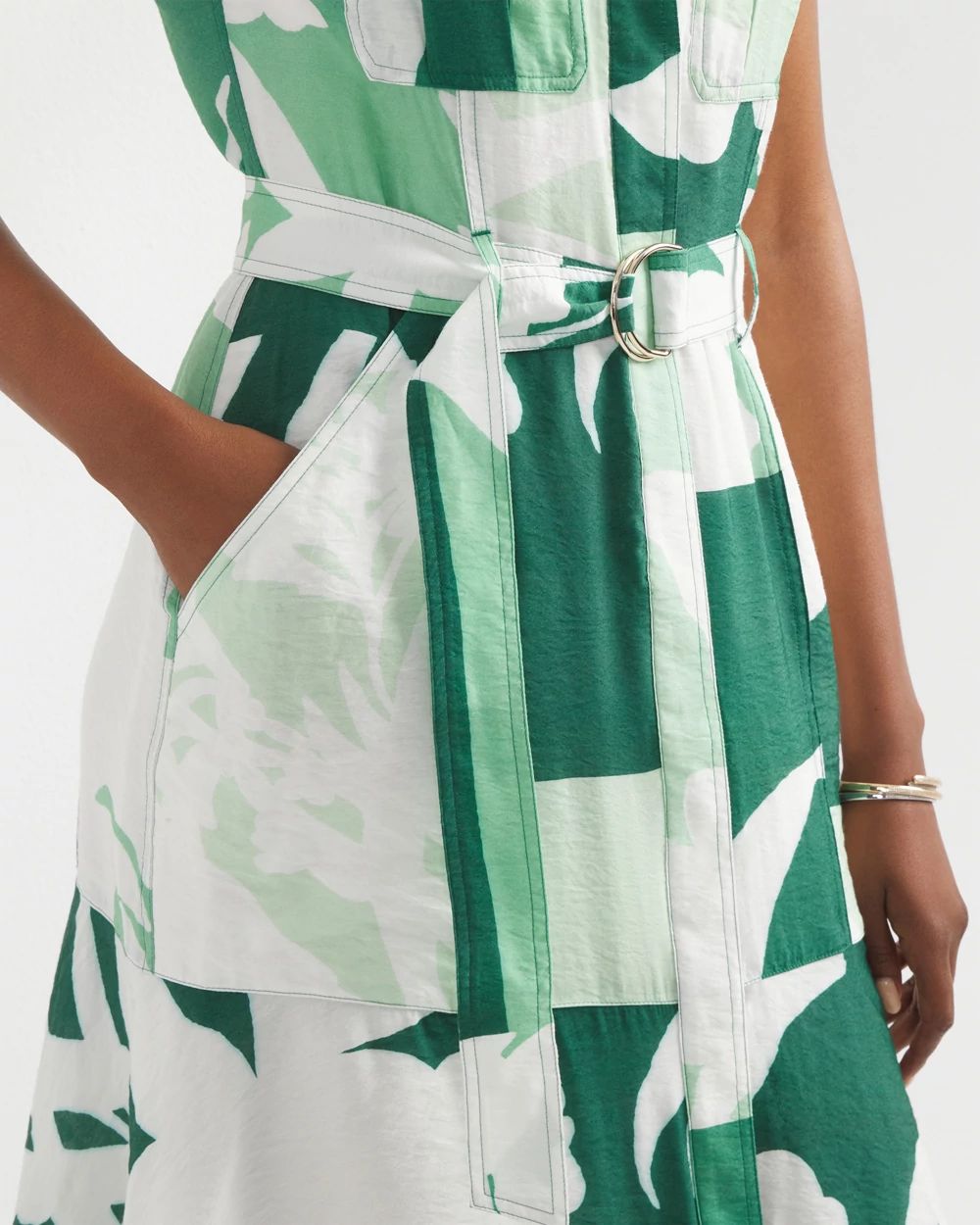Floral Utility Shirt Dress