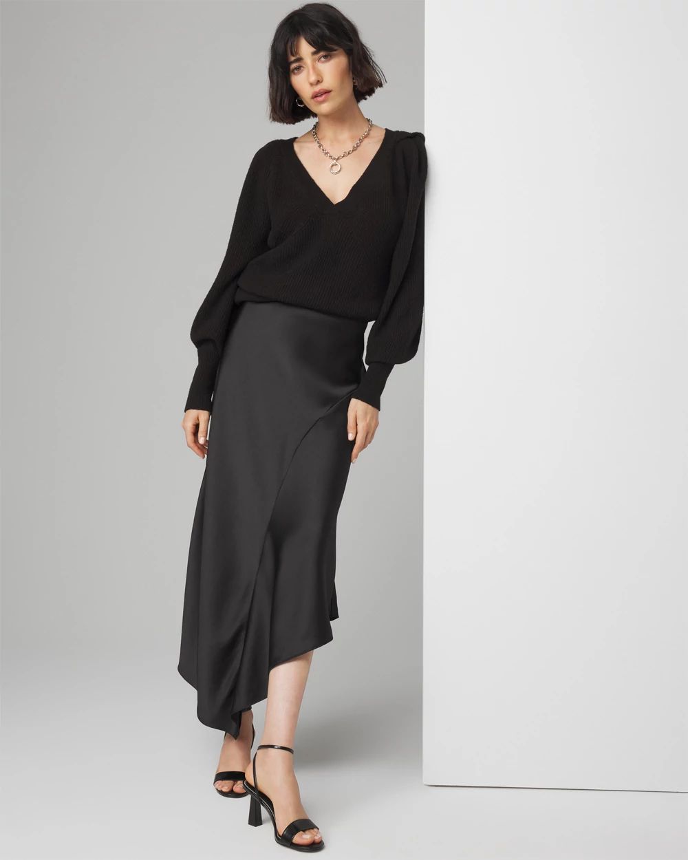 Petite Satin Slip Midi Skirt