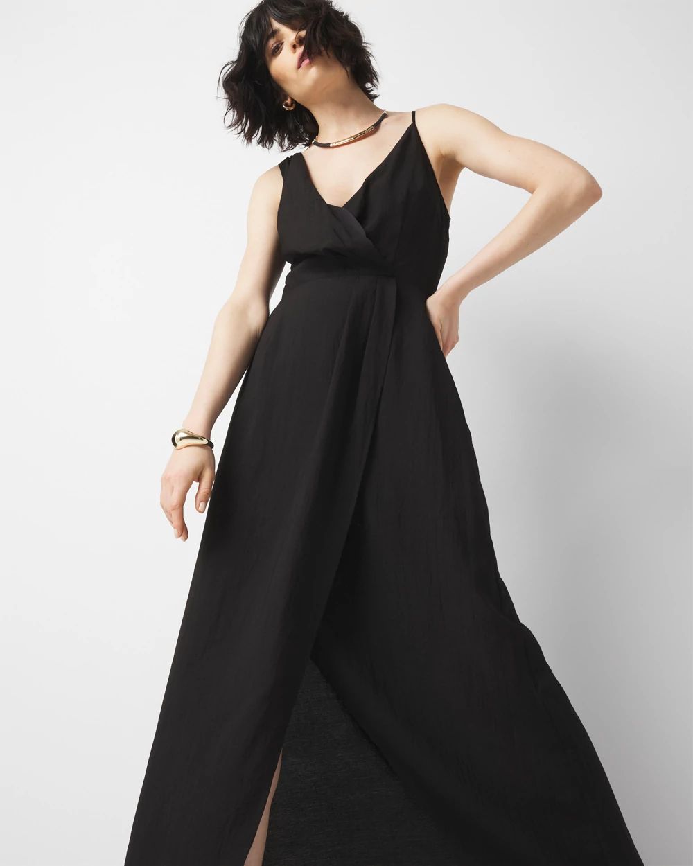 Petite Asymmetric Floral Maxi Dress