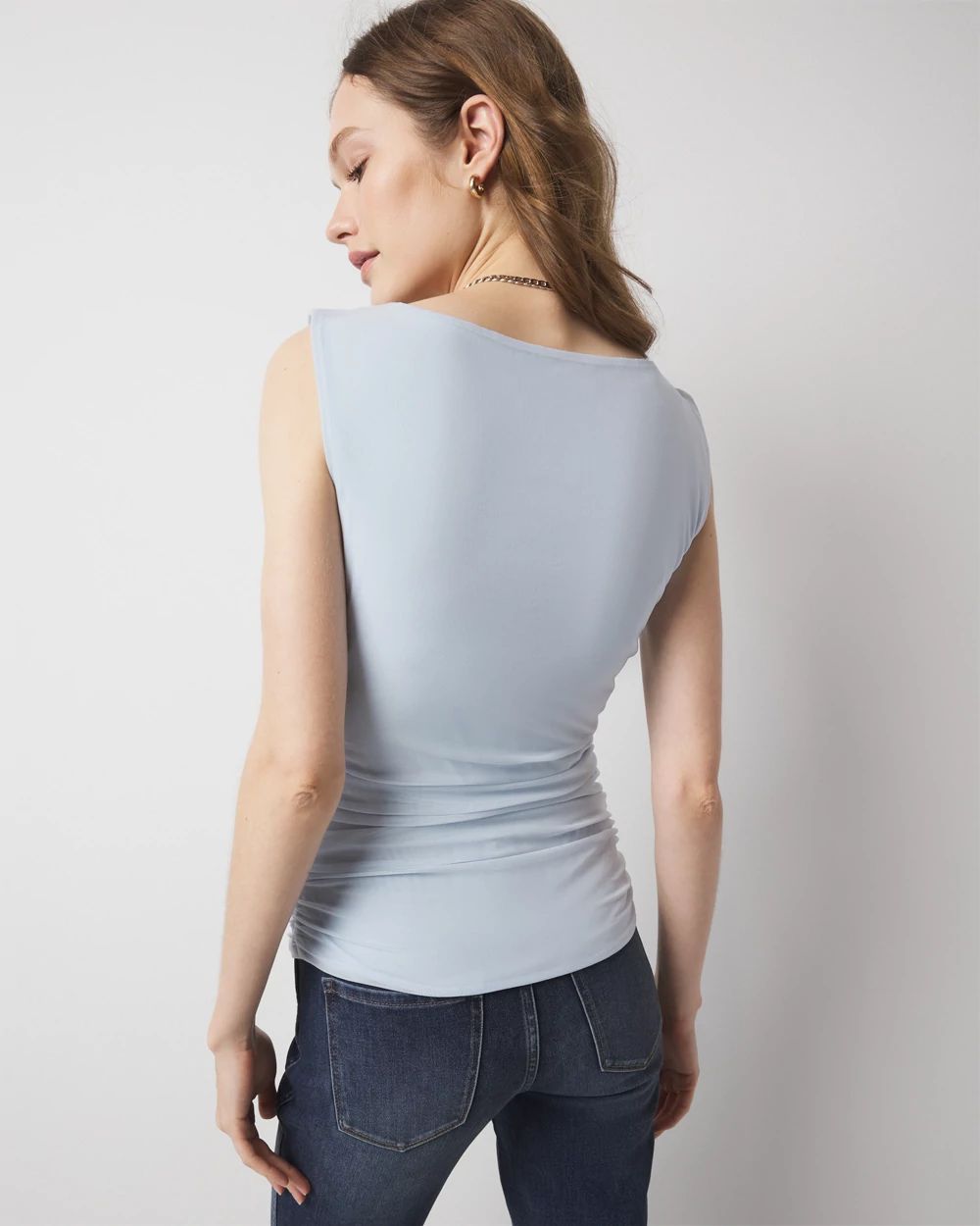 Surplice Mesh Top