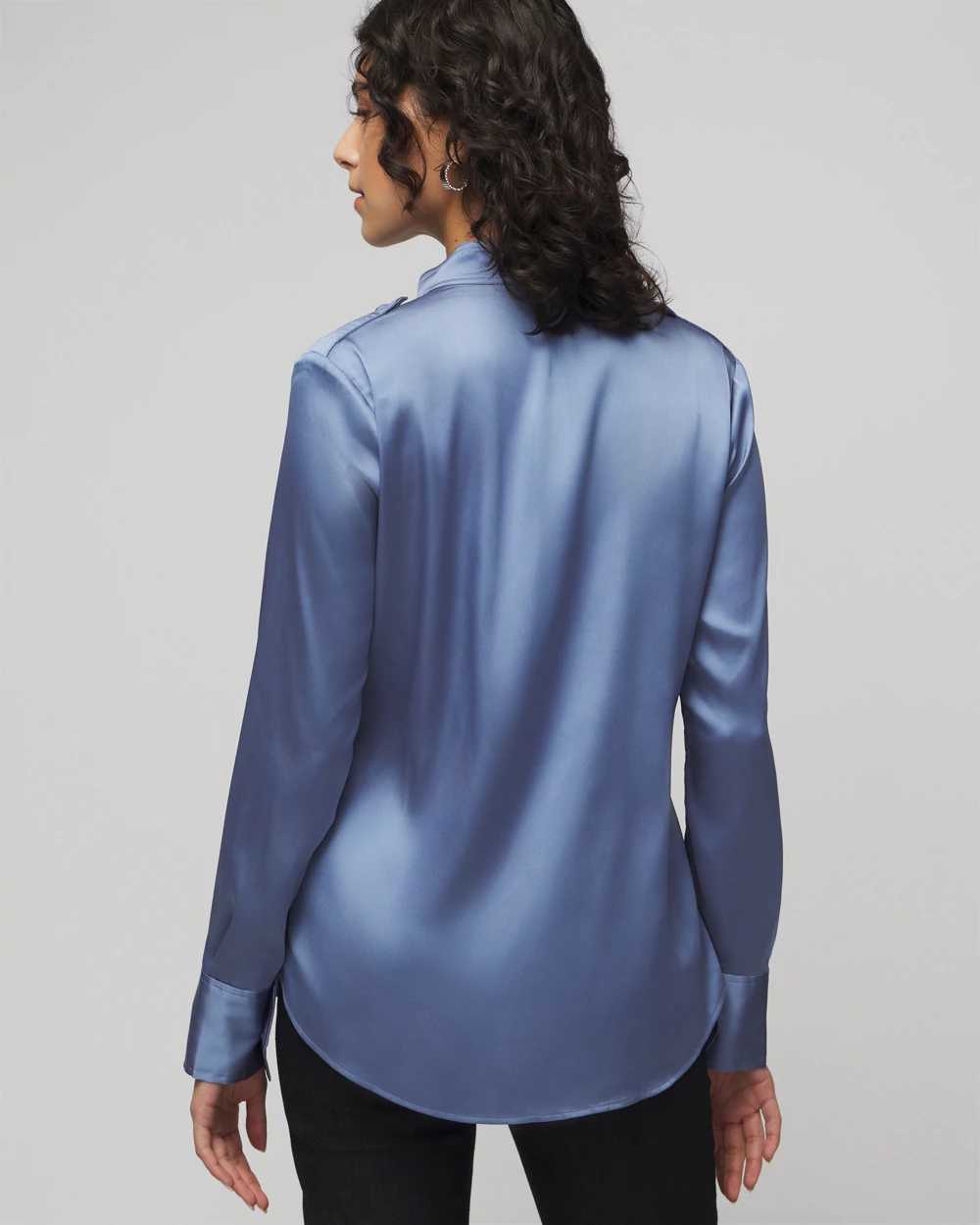 Long Sleeve Collar Pocket Shirt click to view larger image.
