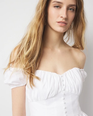 Poplin Peplum Bustier click to view larger image.