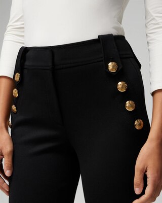 WHBM® Jolie Button Straight Luxe Stretch Pant click to view larger image.