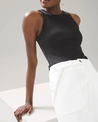 White Denim Mini Skirt click to view larger image.