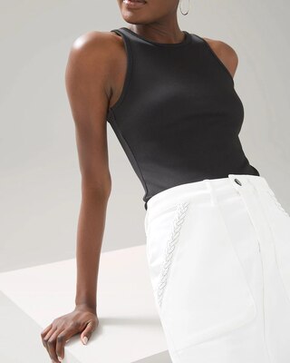 White Denim Mini Skirt