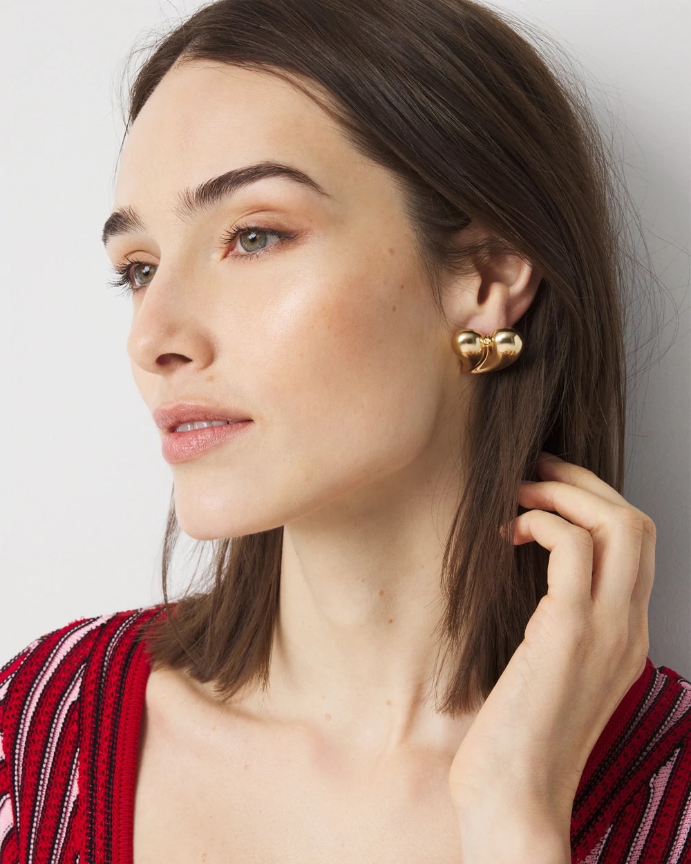 Sculptural Heart Stud Earrings