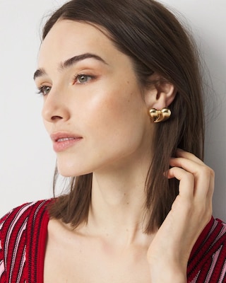 Sculptural Heart Stud Earrings