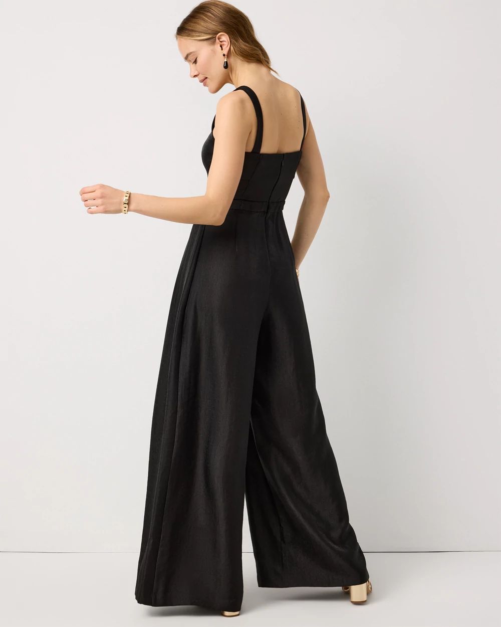 Square Neck Wide Leg Jumpsuit click to view larger image.