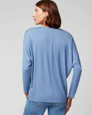 Woven Front Long Sleeve Tee