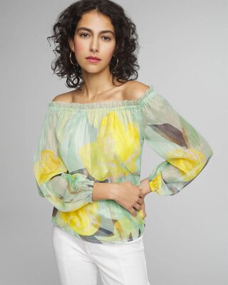 Long Sleeve Off-The-Shoulder Blouse