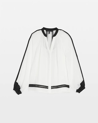 Chiffon Colorblock Blouse click to view larger image.