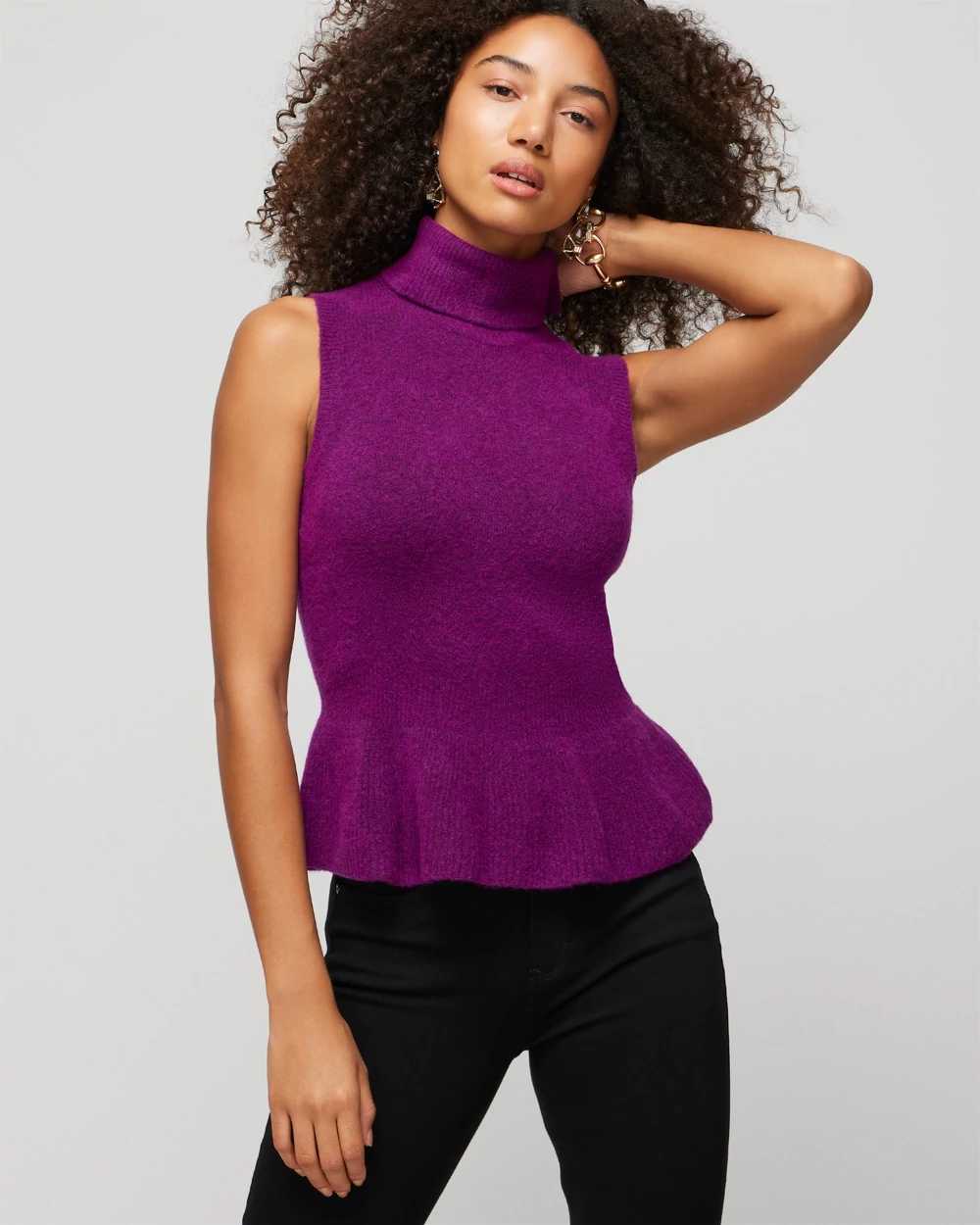 White house black market peplum top sale