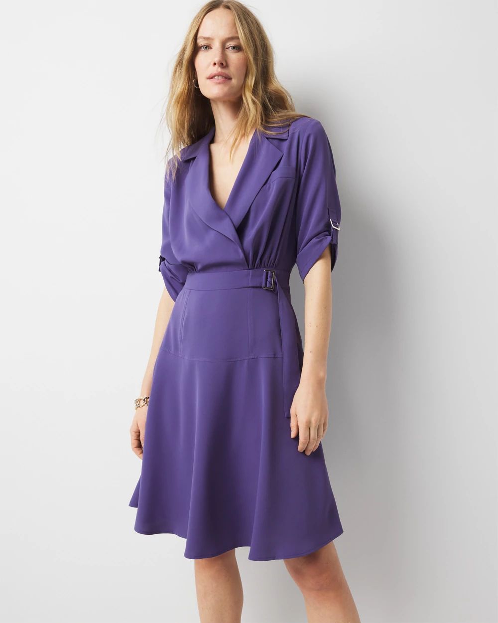 Crepe Shirt Dress
