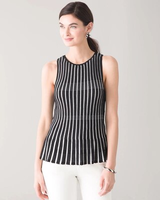 Striped Peplum Sweater Tank