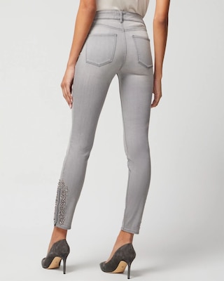 Mid-Rise Skinny Ankle Novelty Hem Jeans