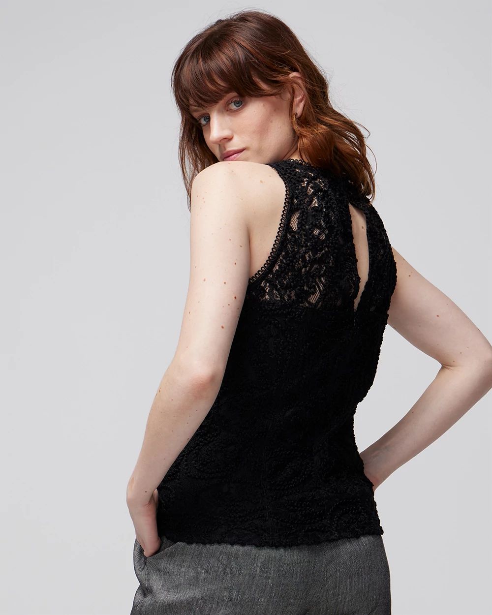 Sleeveless Lace Shell