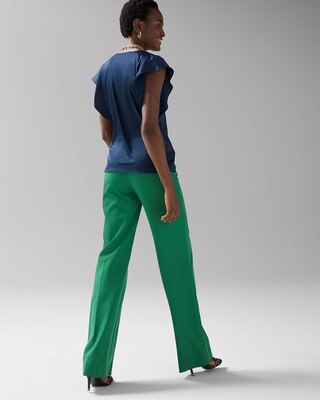 Flutter-Sleeve V-Neck Top
