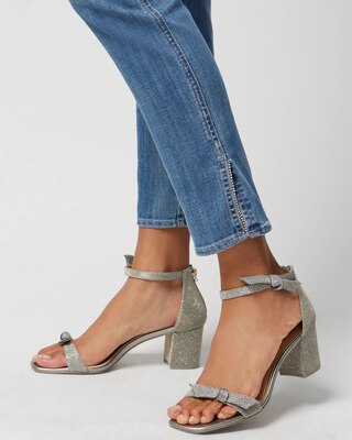 Sparkle Bow Block Heel