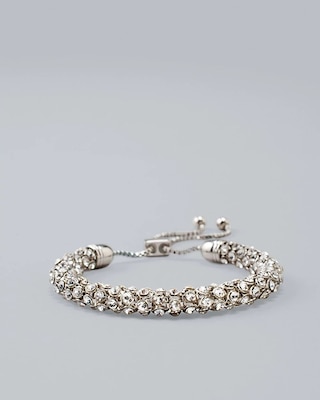 Silvertone and Crystal Friendship Bracelet