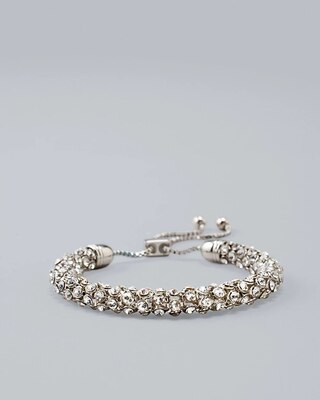 Silvertone and Crystal Friendship Bracelet