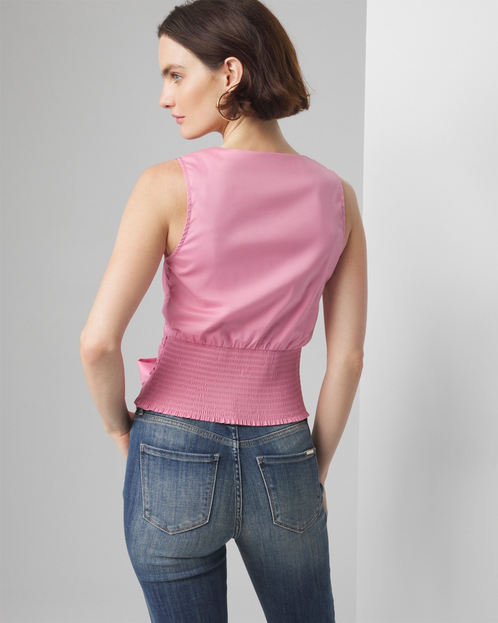 Sleeveless V-Neck Wrap Blouse