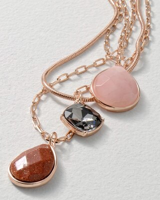 Rose Goldtone Multi-Strand Necklace