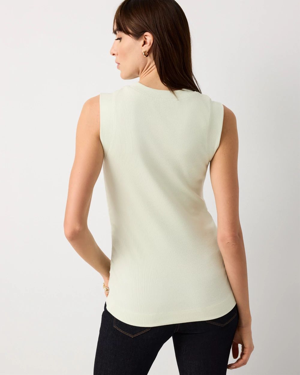 WHBM FORME™ Ribbed Stretch Ruched Side Tank click to view larger image.