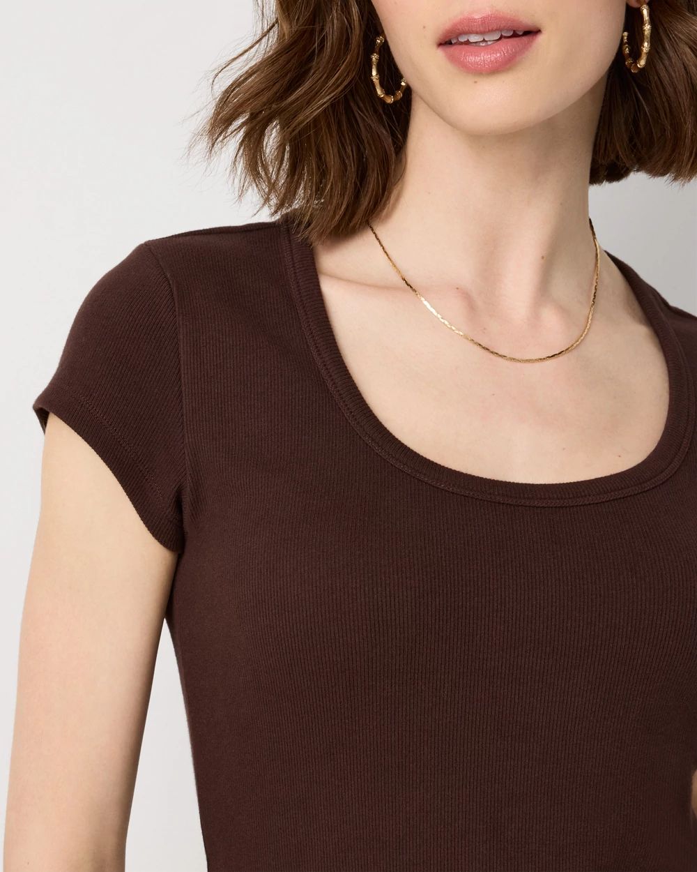 WHBM FORME™ Ribbed Scoop Neck Tee