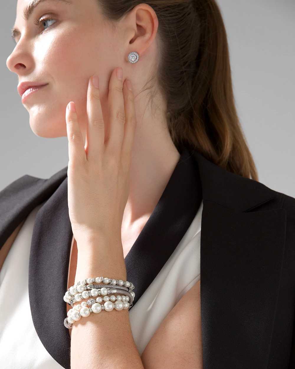 Glass Pearl Stretch Bracelets Set of 5 White House Black Market