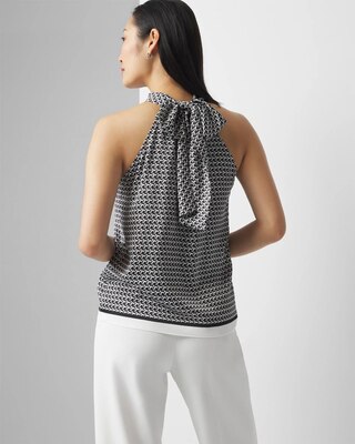 Geometric Print Mock Neck Shell click to view larger image.