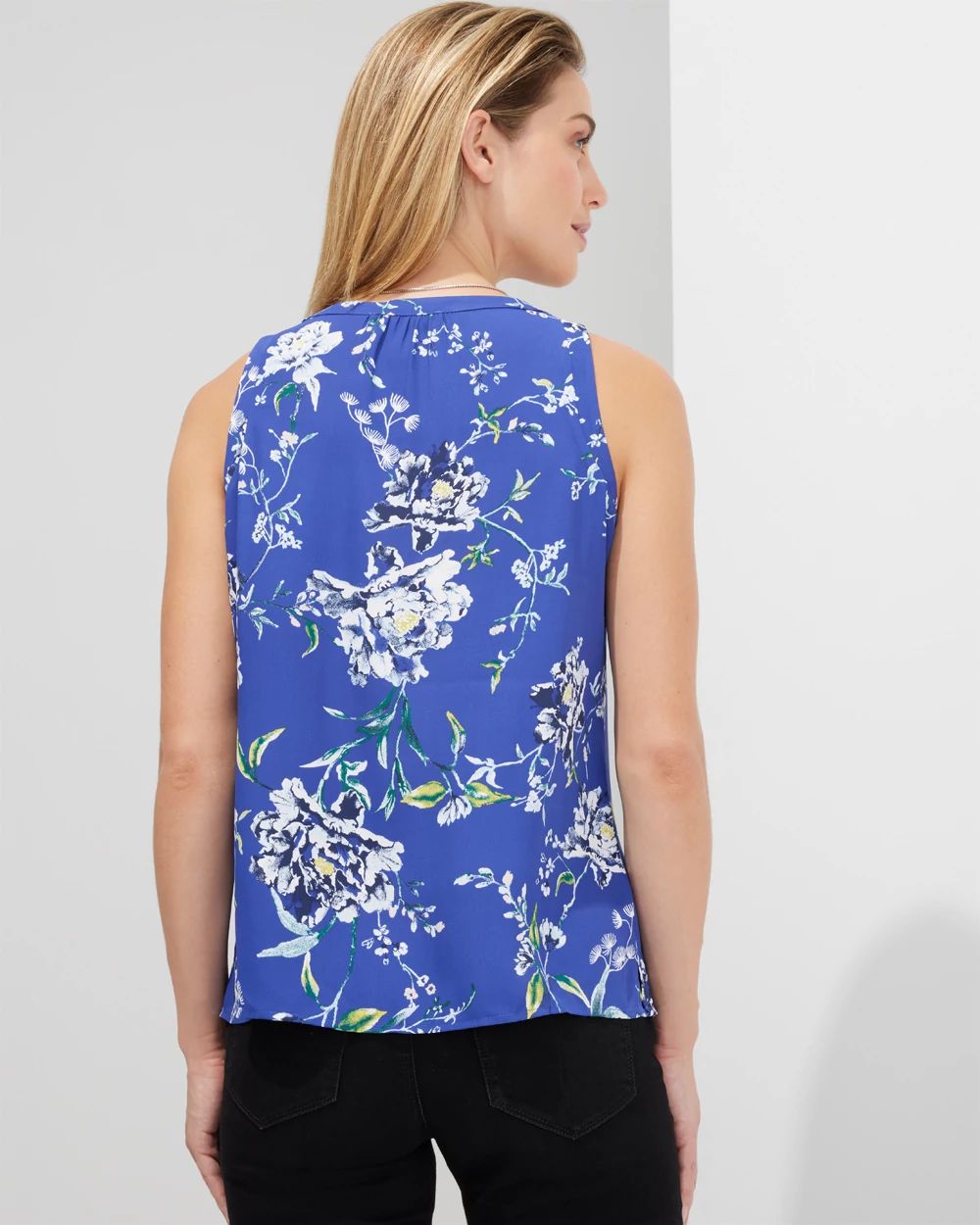 Outlet WHBM Pleated Split-Neck Shell