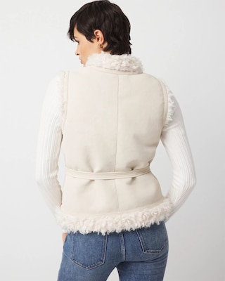 Reversible Faux Suede Sherpa Vest click to view larger image.