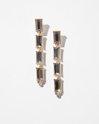 Black Diamond Linear Statement Earrings