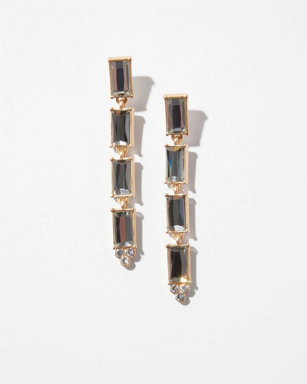 Black Diamond Linear Statement Earrings