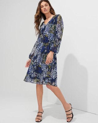 Outlet WHBM Long-Sleeve V-Neck Dress
