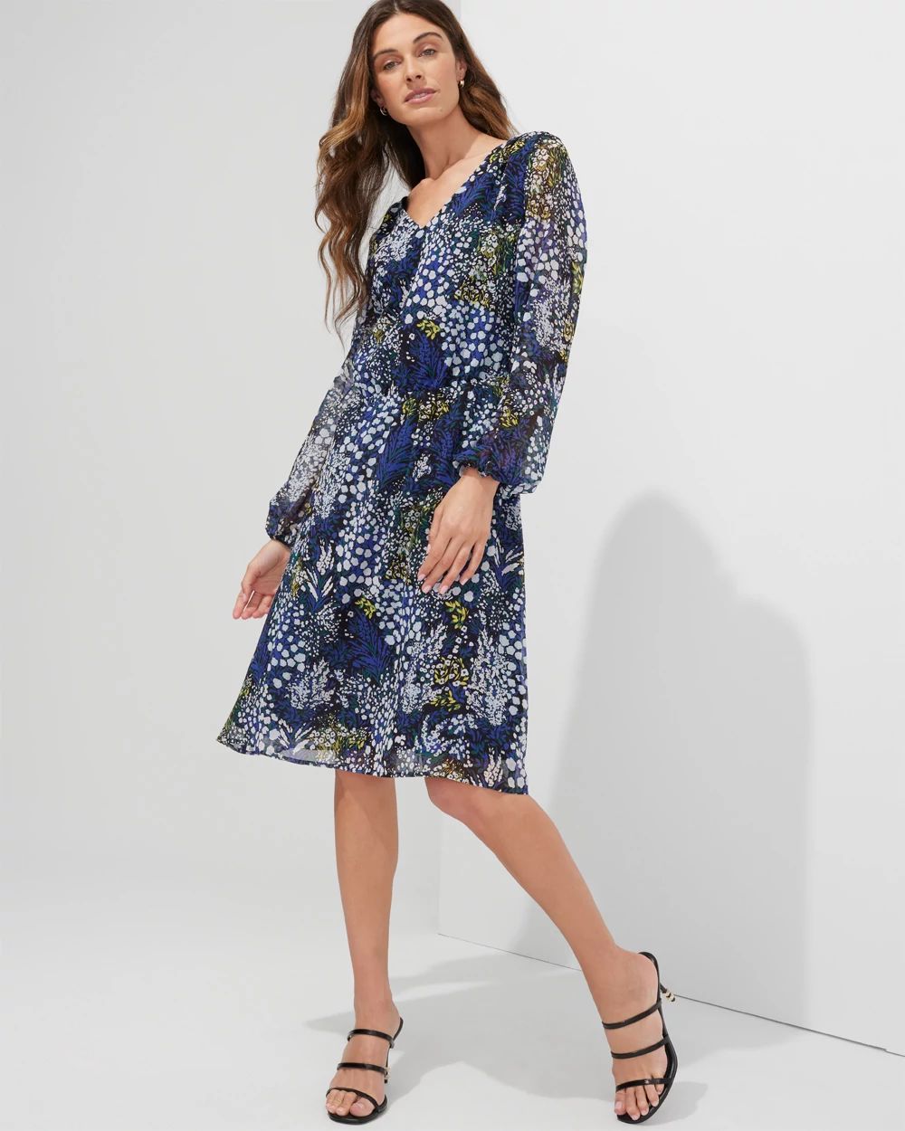 Outlet WHBM Long-Sleeve V-Neck Dress