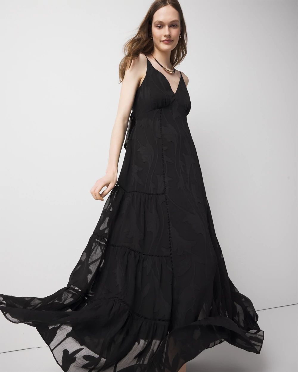 Chiffon Burnout Maxi Dress