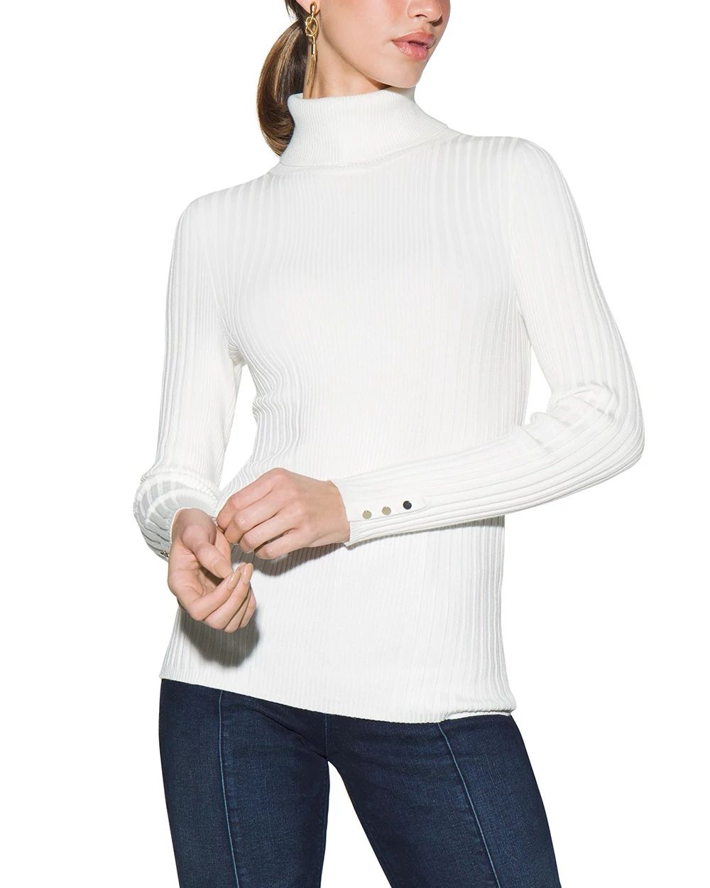 Outlet WHBM Ribbed Turtleneck Pullover