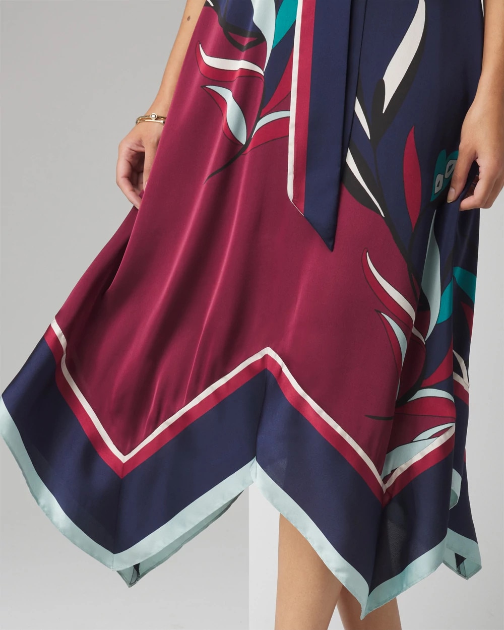 Handkerchief-Hem Midi Dress