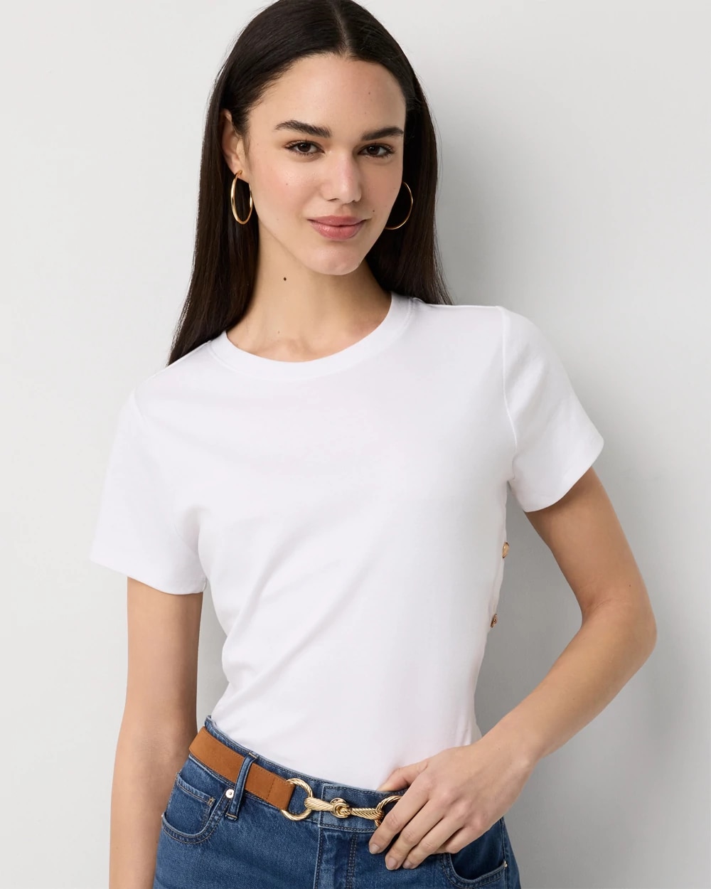 Side Button Tee
