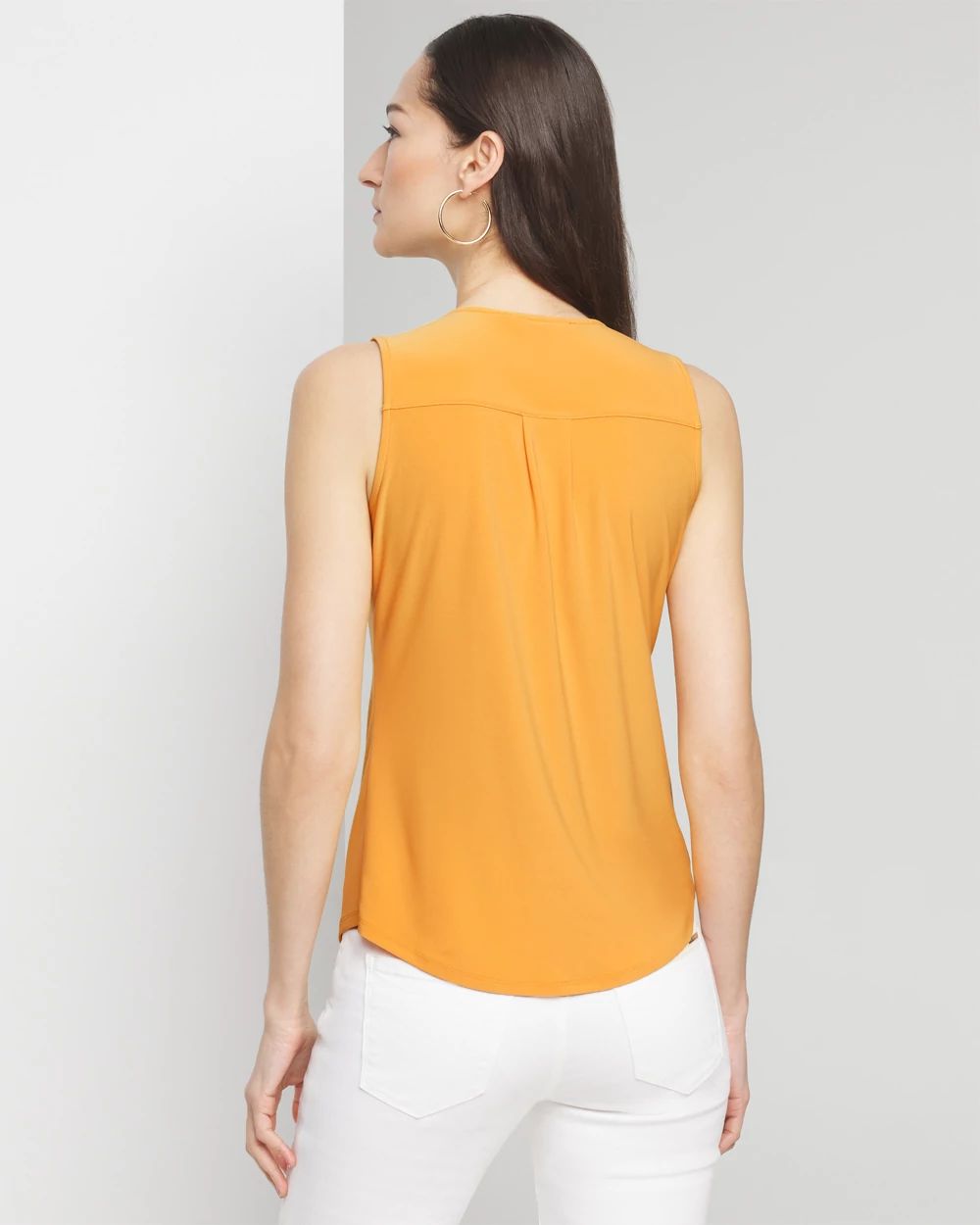 Matte Jersey Lace Notch Neck Tank click to view larger image.