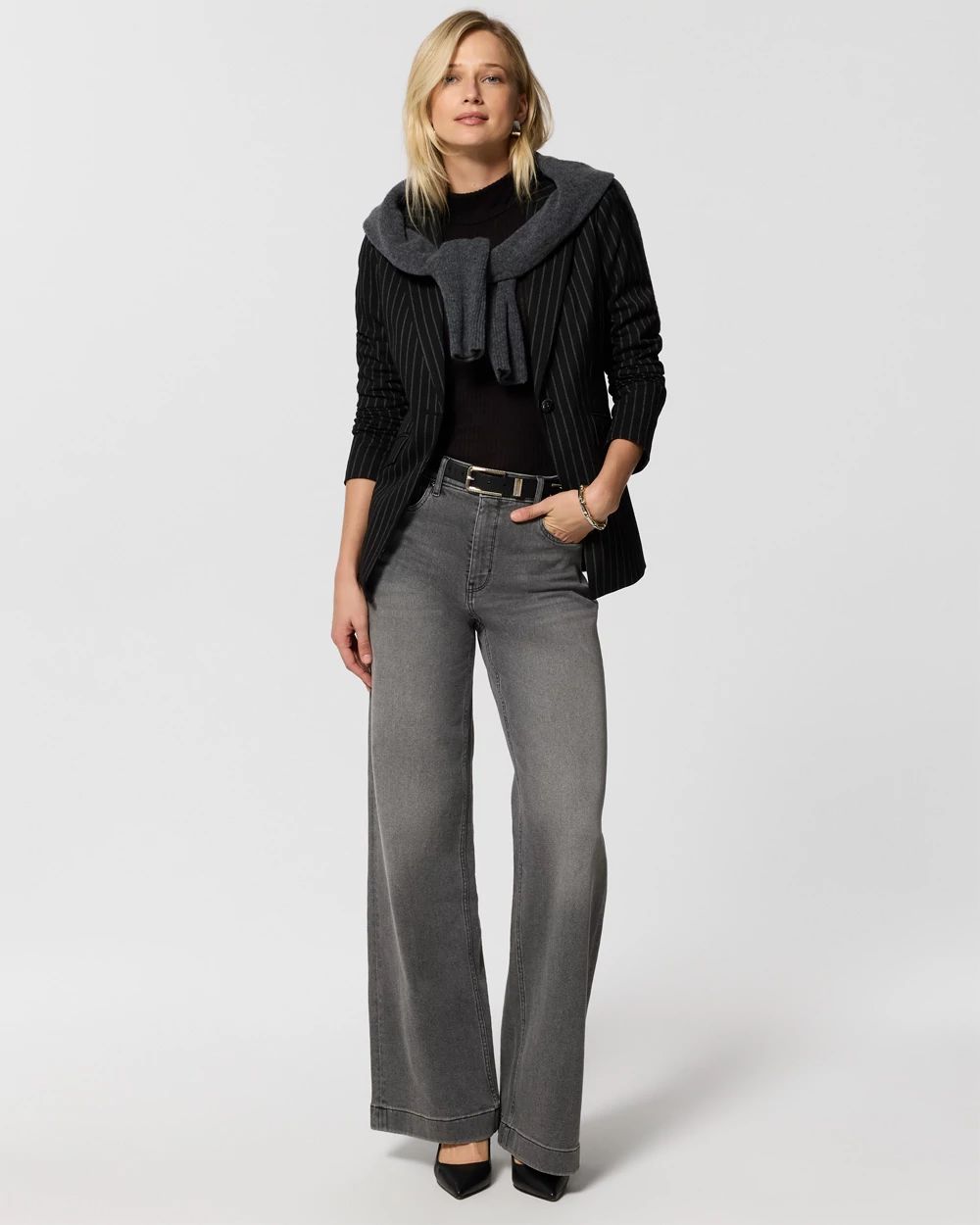 Ribbed Mockneck Long Sleeve Top click to view larger image.