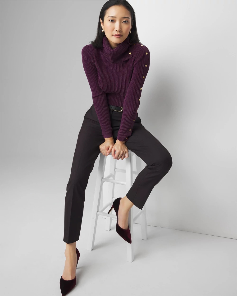 WHBM® Elle Slim Ankle Jacquard Pant